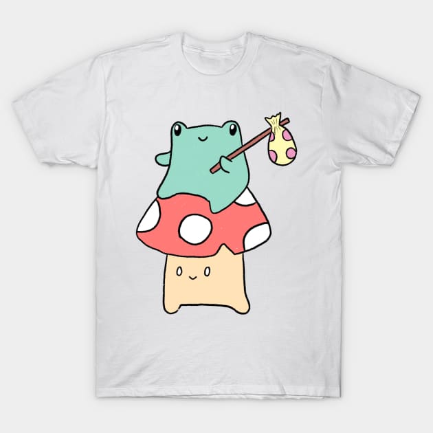 Pastel Frog and Mushroom friend T-Shirt by cmxcrunch